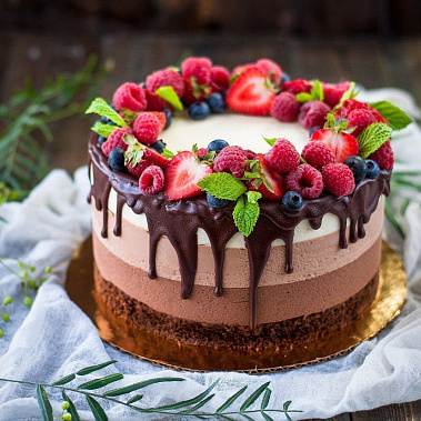 Торт "Три шоколада" купить - шахты.сладкоежкин.рф