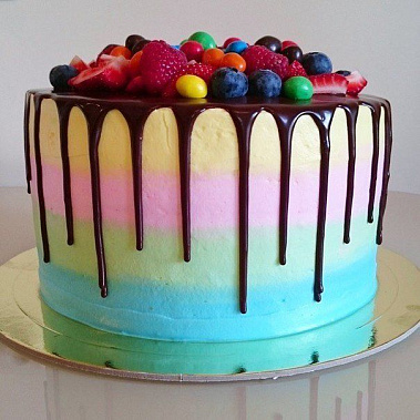 Торт с глазурью "Радуга" купить - шахты.сладкоежкин.рф